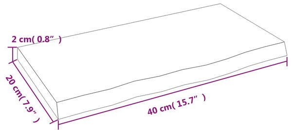 VidaXL Ράφι Τοίχου Σκούρο Καφέ 40x20x2 εκ. Επεξεργ. Μασίφ Ξύλο Δρυός