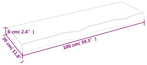 VidaXL Ράφι Τοίχου Ανοιχτό Καφέ 100x30x(2-6)εκ. Επεξ. Μασίφ Ξύλο Δρυός