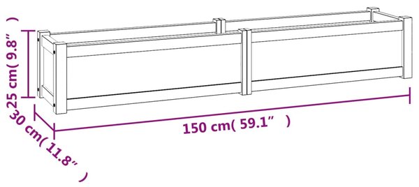 VidaXL Ζαρντινιέρα Υπερυψωμένη 150 x 30 x 25 εκ. από Μασίφ Ξύλο Teak