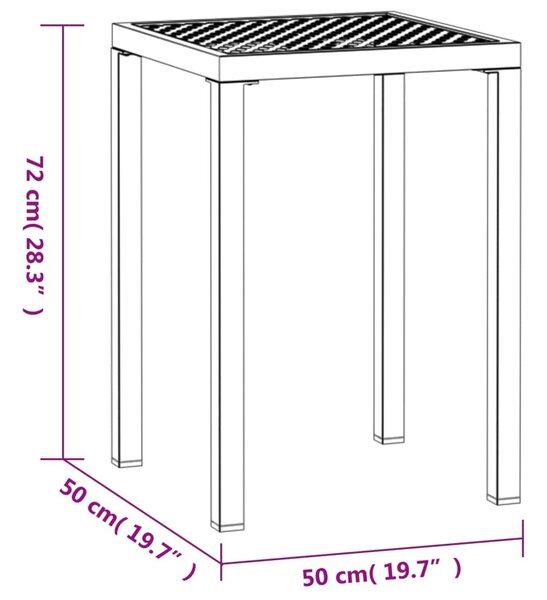 VidaXL Τραπέζι Κήπου Ανθρακί 50 x 50 x 72 εκ. Ατσάλινο