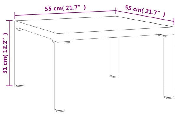 VidaXL Τραπέζάκι Κήπου Γκρι 55 x 55 x 31 εκ. από DPC και Ατσάλι