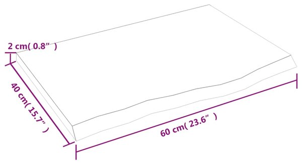 VidaXL Ράφι Τοίχου Σκούρο Καφέ 60x40x2 εκ. Επεξεργ. Μασίφ Ξύλο Δρυός