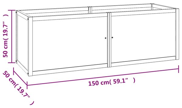 VidaXL Ζαρντινιέρα Υπερυψωμένη 150 x 50 x 50 εκ. από Μασίφ Ξύλο Teak