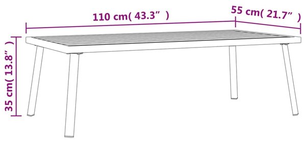 VidaXL Τραπεζάκι Κήπου Ανθρακί 110 x 55 x 35 εκ. από Ατσάλι