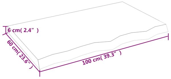 VidaXL Ράφι Τοίχου Σκούρο Καφέ 100x60x(2-6) εκ. Επεξ. Μασίφ Ξύλο Δρυός