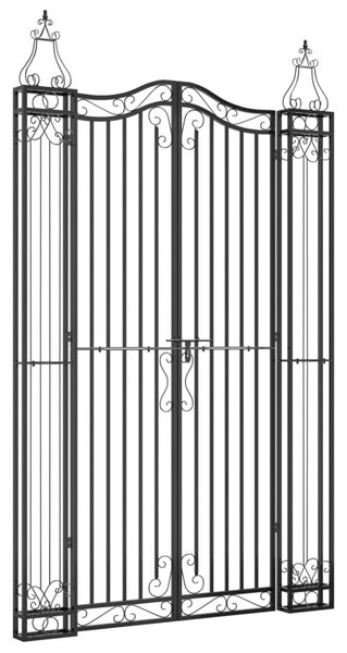 VidaXL Πύλη Κήπου Μαύρη 121 x 8 x 200 εκ. από Σφυρήλατο Σίδερο