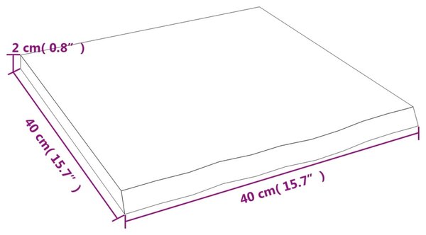 VidaXL Ράφι Τοίχου 40 x 40 x 2 εκ. από Ακατέργαστο Μασίφ Ξύλο Δρυός