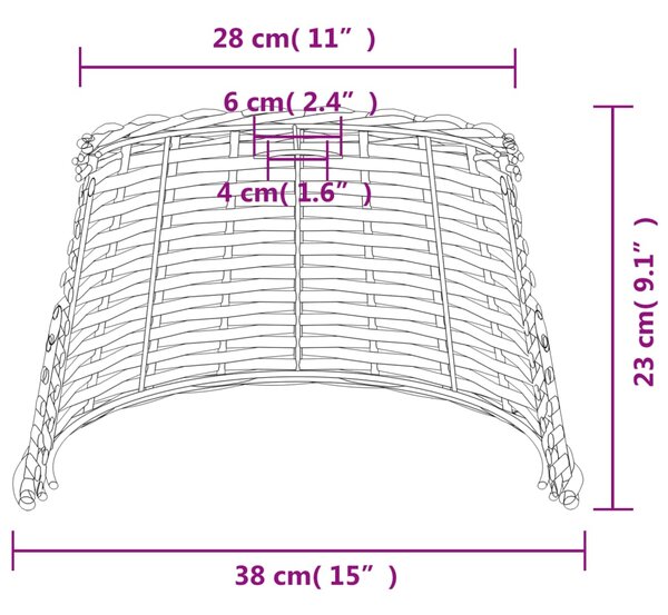 VidaXL Καπέλο Φωτιστικού Οροφής Καφέ Ø38x23 εκ. από Wicker