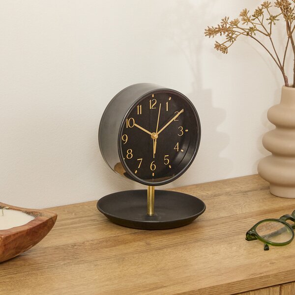 Ρολόι Επιτραπέζιο (Φ14x17.3) - Ξυπνητήρι A-S Dany 218514 Black