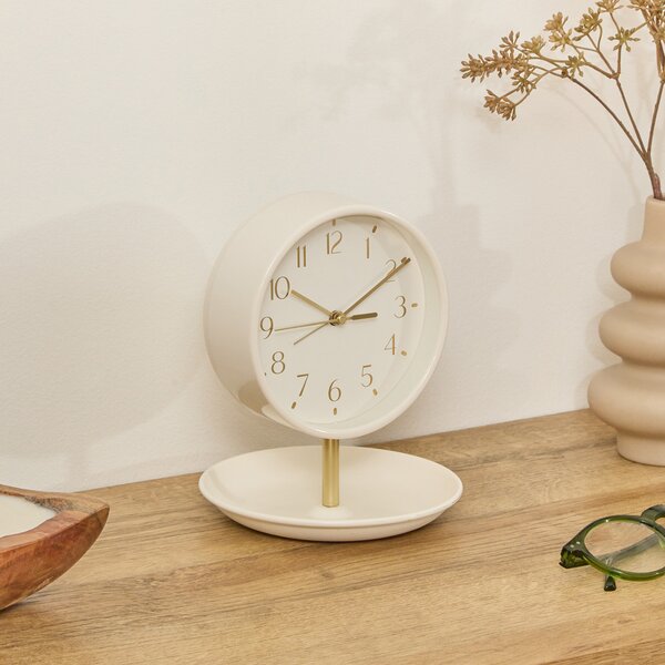 Ρολόι Επιτραπέζιο (Φ14x17.3) - Ξυπνητήρι A-S Dany 218514 White