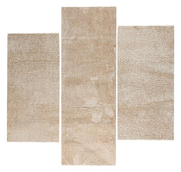 Χαλιά Κρεβατοκάμαρας (Σετ 3τμχ) Polcarpet Satin Shaggy Gold