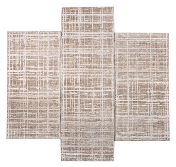 Χαλιά Κρεβατοκάμαρας (Σετ 3τμχ) Polcarpet Petra Stone 1304 Beige/Brown