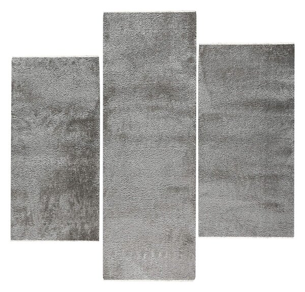 Χαλιά Κρεβατοκάμαρας (Σετ 3τμχ) Polcarpet Satin Shaggy Grey