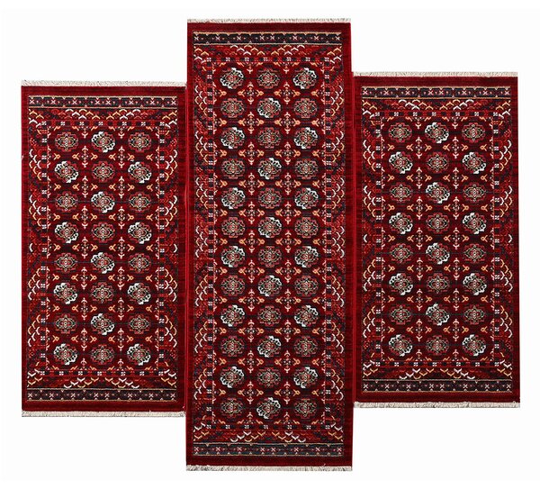 Χαλιά Κρεβατοκάμαρας (Σετ 3τμχ) Polcarpet Kazak Oriental 865 K Bordo