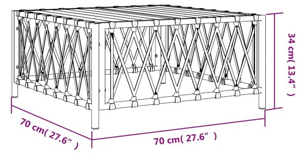 VidaXL Τραπέζι Κήπου Λευκό 70 x 70 x 34 εκ. από Πλεγμένο Ύφασμα