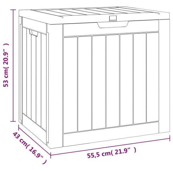 VidaXL Μπαούλο Αποθήκευσης Κήπου Γκρι 55,5x43x53 εκ. Πολυπροπυλένιο