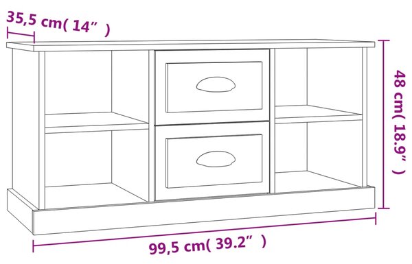 VidaXL Έπιπλο Τηλεόρασης Sonoma Δρυς 99,5x35,5x48 εκ. Επεξ. Ξύλο