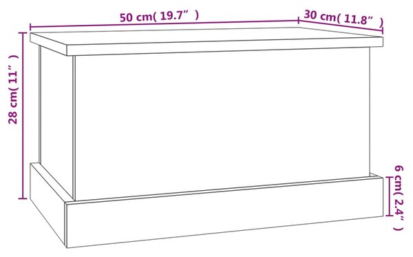 VidaXL Κουτί Αποθήκευσης Γκρι sonoma 50x30x28 εκ. Επεξεργασμένο Ξύλο