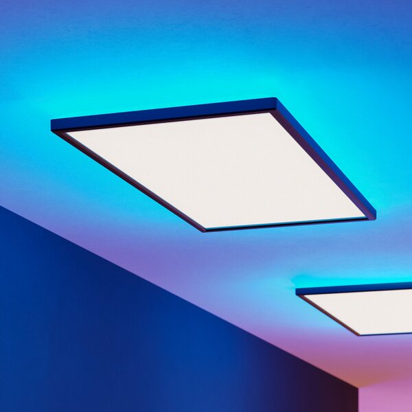 EGLO connect LED φωτιστικό οροφής Rovito-Z, μαύρο, 57 x 30 cm, ρυθμιζόμενος, Μαύρο, Σαλόνι / τραπεζαρία, Πλαστικό