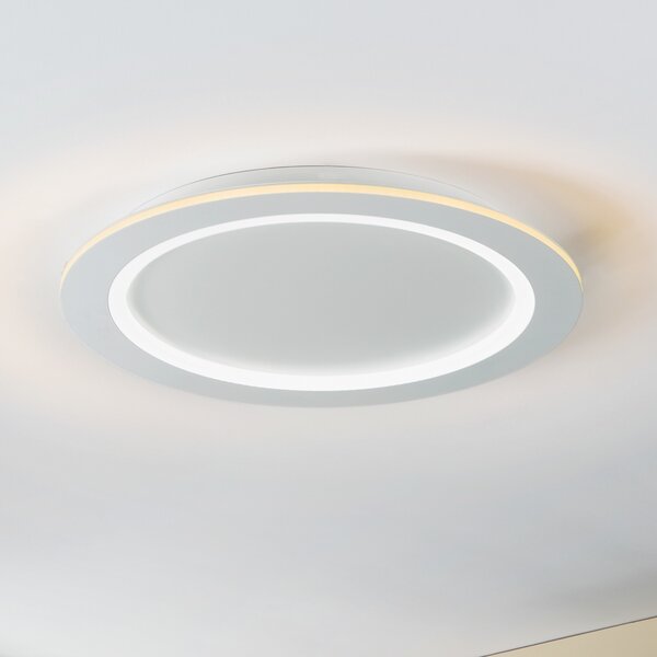 EGLO connect LED φωτιστικό οροφής Padrogiano-Z, Ø 60 cm, λευκό, ρυθμιζόμενος, Λευκό, Σαλόνι / τραπεζαρία, Μέταλλο, σύγχρονο