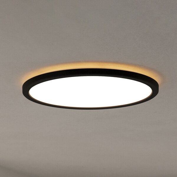 EGLO connect LED φωτιστικό οροφής Rovito-Z, μαύρο, Ø 39 cm, ρυθμιζόμενος, Μαύρο, Σαλόνι / τραπεζαρία, Πλαστικό, Στρογγυλό τοίχο