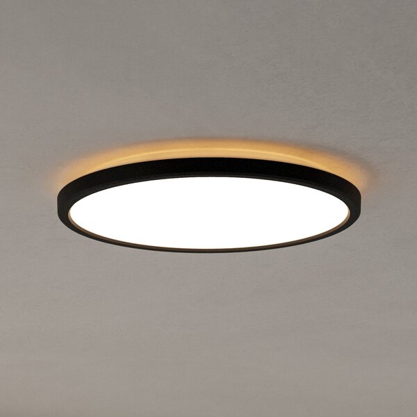 EGLO connect LED φωτιστικό οροφής Rovito-Z, μαύρο, Ø 30 cm, ρυθμιζόμενος, Μαύρο, Σαλόνι / τραπεζαρία, Πλαστικό, Στρογγυλό τοίχο