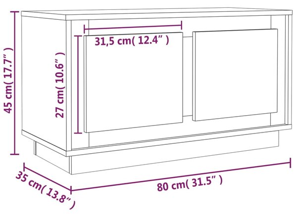 VidaXL Έπιπλο Τηλεόρασης Γκρι Sonoma 80x35x45 εκ. από Επεξεργ. Ξύλο