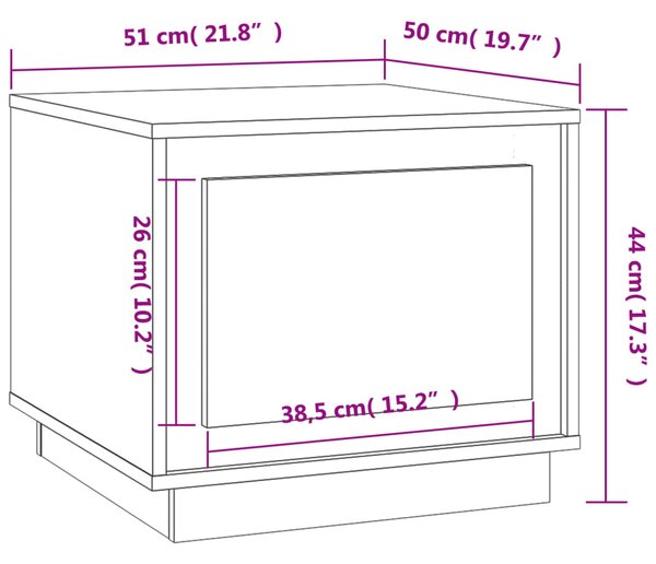 VidaXL Τραπεζάκι Σαλονιού Καπνιστή Δρυς 51x50x44 εκ. Επεξεργασμ. Ξύλο