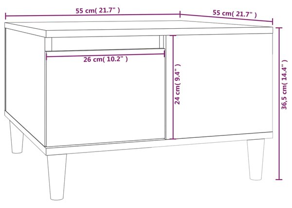 VidaXL Τραπεζάκι Σαλονιού Sonoma Δρυς 55x55x36,5εκ. Επεξεργασμένο Ξύλο