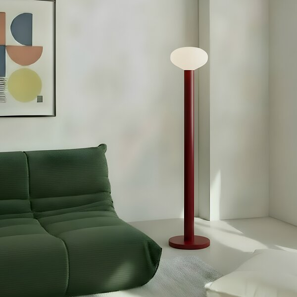 ALDEX Φωτιστικό δαπέδου Flo, κόκκινο, ύψος 138 cm, 1 λάμπα, γυαλί, Κόκκινο, Σαλόνι / τραπεζαρία, Μέταλλο, σχεδιασμός