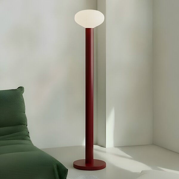 ALDEX Φωτιστικό δαπέδου Flo, κόκκινο, ύψος 138 cm, 1 λάμπα, γυαλί, Κόκκινο, Σαλόνι / τραπεζαρία, Μέταλλο, σχεδιασμός