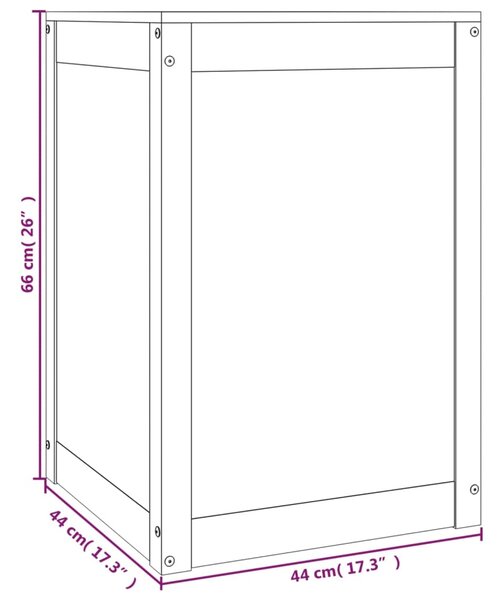 VidaXL Καλάθι Απλύτων 44 x 44 x 66 εκ από Μασίφ Ξύλο Πεύκου