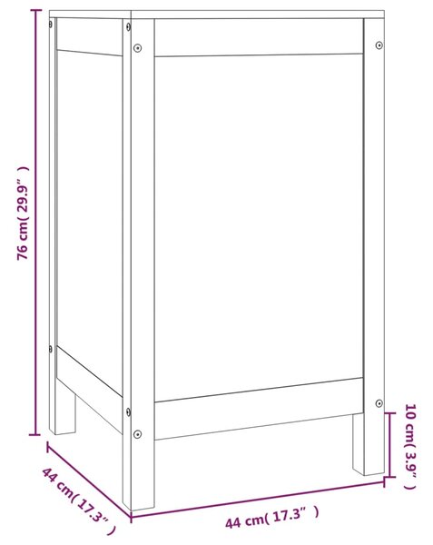 VidaXL Καλάθι Απλύτων Γκρι 44 x 44 x 76 εκ. από Μασίφ Ξύλο Πεύκου