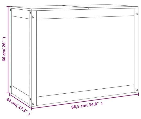 VidaXL Καλάθι Ρούχων Γκρι 88,5x44x66 εκ. από Μασίφ Ξύλο Πεύκου