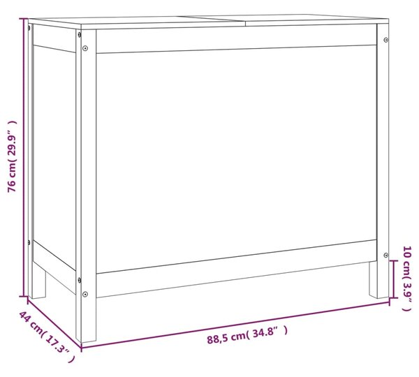 VidaXL Καλάθι Ρούχων Καφέ μελί 88,5x44x76 εκ από Μασίφ Ξύλο Πεύκου