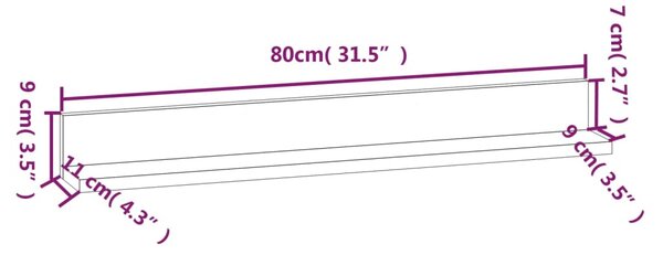 VidaXL Ράφια Τοίχου 2 τεμ. Καφέ Μελί 80x11x9 εκ Μασίφ Ξύλο Πεύκου