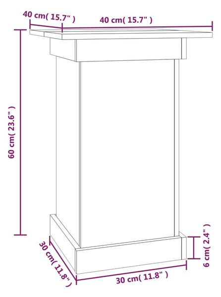 VidaXL Βάση Λουλουδιών 40 x 40 x 60 εκ. από Μασίφ Ξύλο Πεύκου