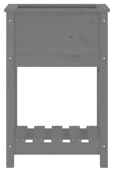 VidaXL Ζαρντινιέρα με Ράφι Γκρι 54x34,5x81 εκ. Μασίφ Ξύλο Πεύκου