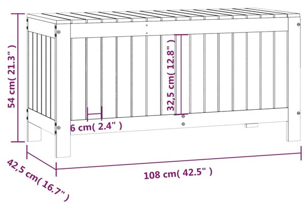 VidaXL Κουτί Αποθήκευσης Καφέ Μελί 108x42,5x54 εκ. Μασίφ Ξύλο Πεύκου