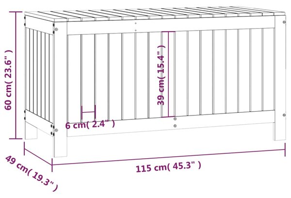 VidaXL Κουτί Αποθήκευσης Κήπου Γκρι 115x49x60 εκ από Μασίφ Ξύλο Πεύκου