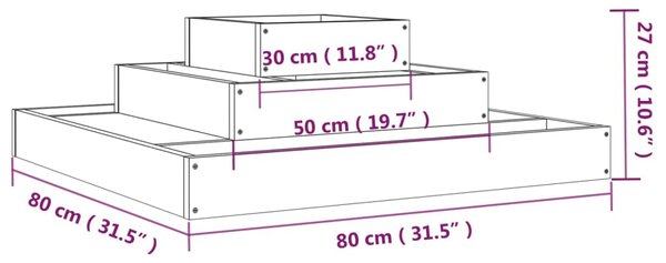 VidaXL Ζαρντινιέρα Λευκή 80 x 80 x 27 εκ. από Μασίφ Ξύλο Πεύκου