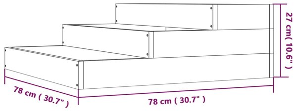 VidaXL Ζαρντινιέρα Μαύρο 78 x 78 x 27 εκ. από Μασίφ Ξύλο Πεύκου