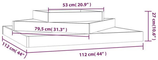 VidaXL Ζαρντινιέρα Λευκή 112 x 112 x 27 εκ. από Μασίφ Ξύλο Πεύκου