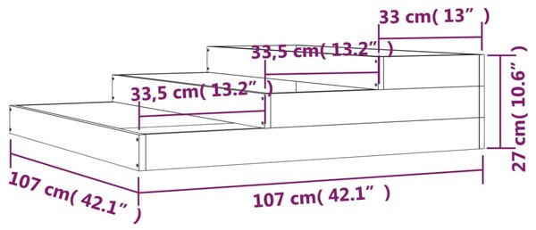 VidaXL Ζαρντινιέρα 107 x 107 x 27 εκ. από Μασίφ Ξύλο Πεύκου