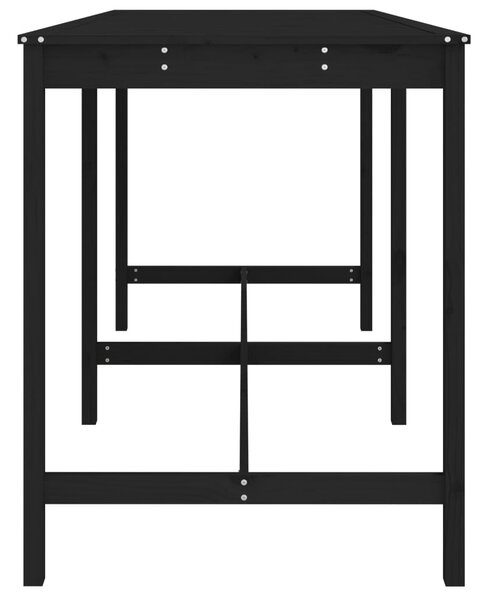 VidaXL Τραπέζι Κήπου Μαύρο 203,5x90x110 εκ. από Μασίφ Ξύλο Πεύκου