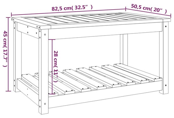 VidaXL Τραπέζι Κήπου 82,5 x 50,5 x 45 εκ. από Μασίφ Ξύλο Πεύκου