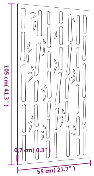 VidaXL Διακοσμητικό Κήπου Επιτοίχιο Σχ. Μπαμπού 105x55εκ Ατσάλι Corten