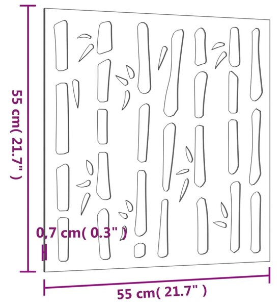 VidaXL Διακοσμητικό Κήπου Επιτοίχιο Σχ. Μπαμπού 55x55 εκ Ατσάλι Corten