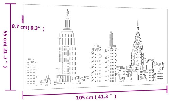 VidaXL Διακοσμητικό Κήπου Σχέδιο Ορίζοντας 105x55 εκ. Ατσάλι Corten