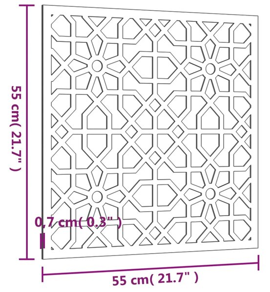 VidaXL Διακοσμητικό Κήπου Μαυριτανικό Σχέδιο 55x55 εκ. Ατσάλι Corten